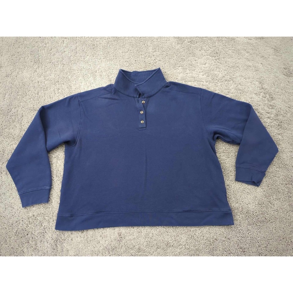 Victoria's Secret PINK Polo Sweatshirt Womens XXL Blue Long Sleeve Fleece